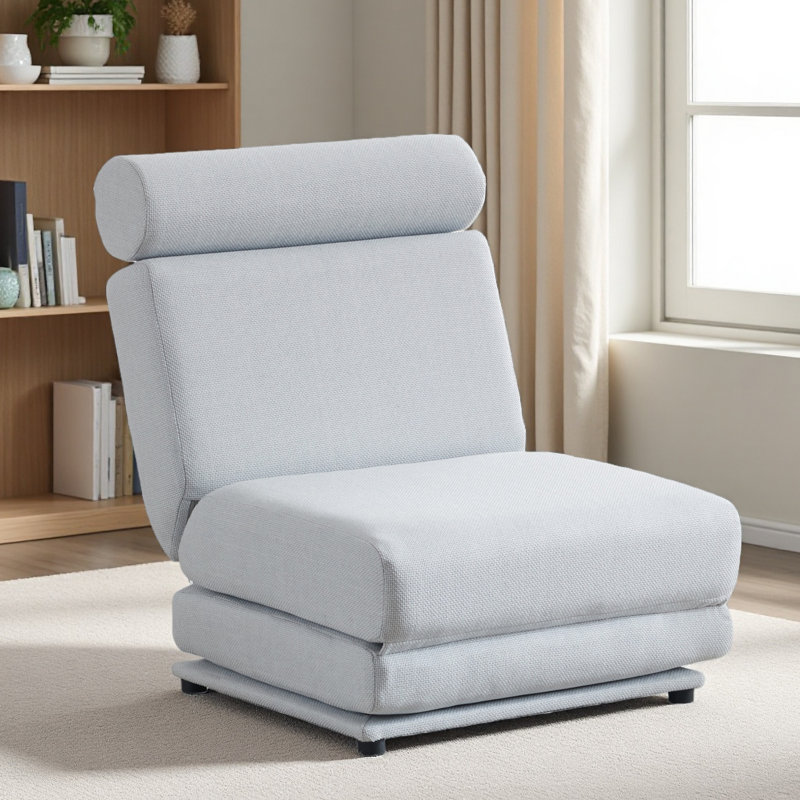 Canapé-lit simple pliable avec coussin, canapé-lit pliable portatif, fauteuil de loisir, facile à ranger, fabriqué en lin respirant et portable