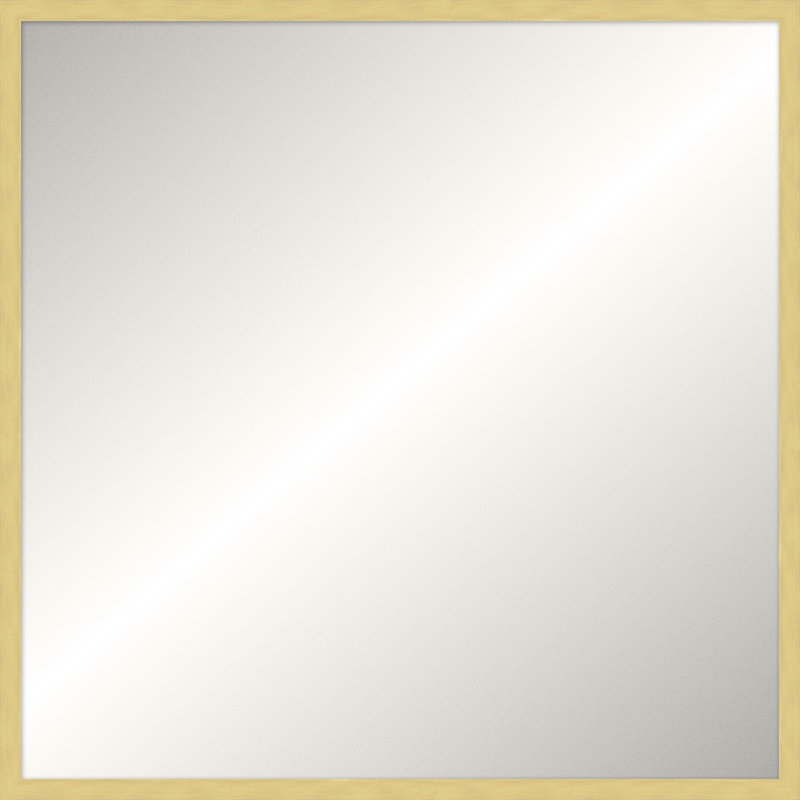 Davenport Solid Wood Mirror, Square, 37.75" x 37.75", Bright Gold