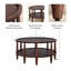 Table basse ronde en bois massif à 2 niveaux Essence