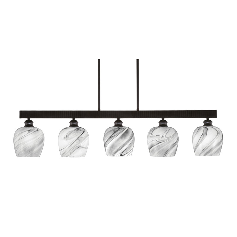 Barre d'éclairage à 5 lumières Edge avec verre de 6 po, Espresso