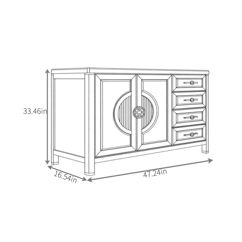 Multi-Functional Large-Capacity Sideboard, 33.46" H x 47.24" W x 16.54" D