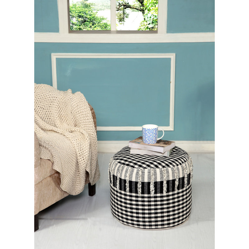Repose-pieds 18 po noir 100% coton