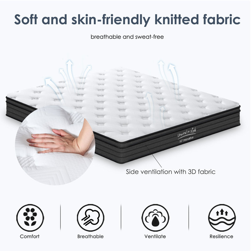 12" Medium Firm Hybrid Mattress, Full