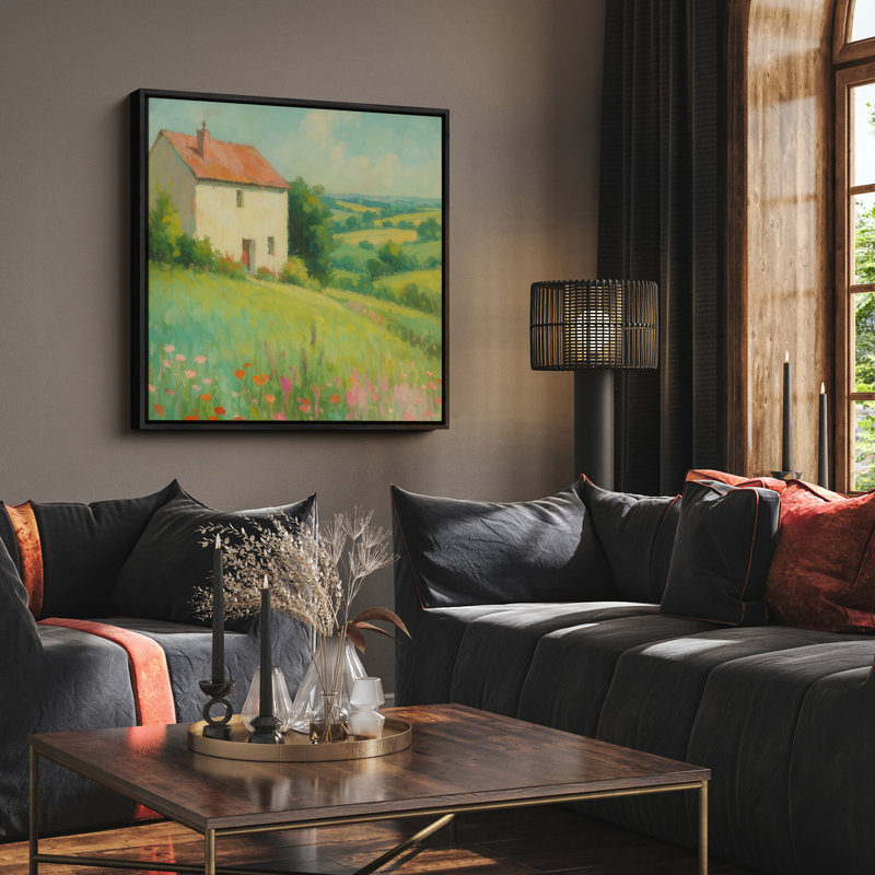 Art mural encadré abstrait rétro antique classique pour chambre à coucher, Noir, H 16 po x l 16 po