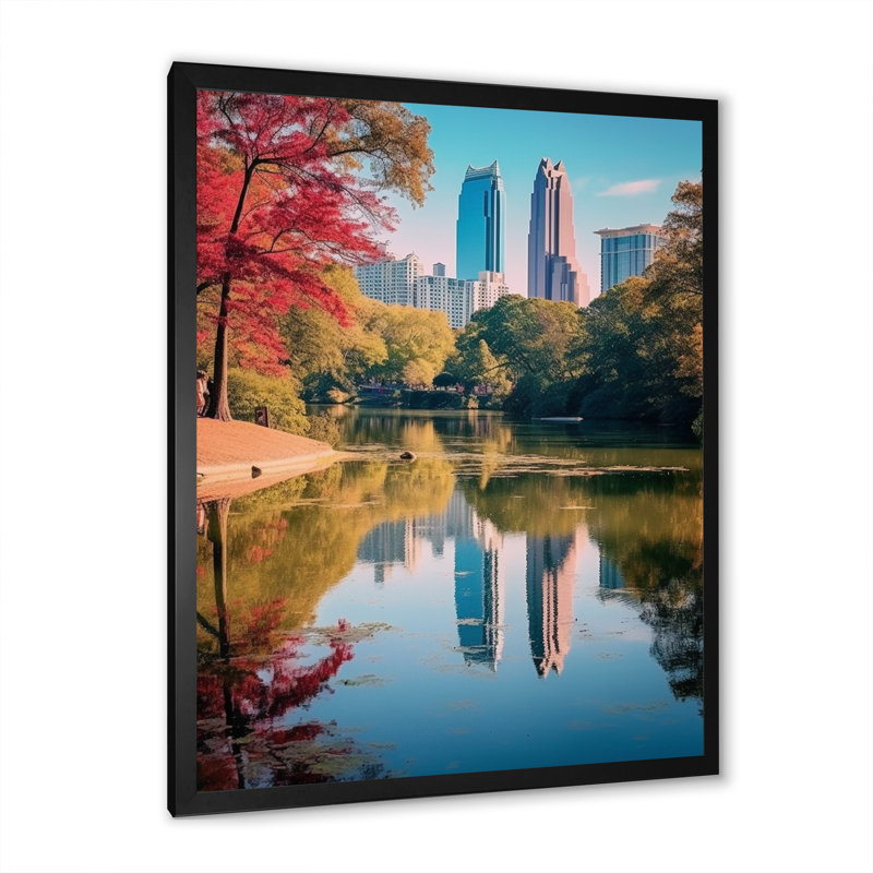 «USA Georgia State I - Georgia, art mural sur toile, H 32 po x l 16 po x P 1 po, Cadre photo noir simple
