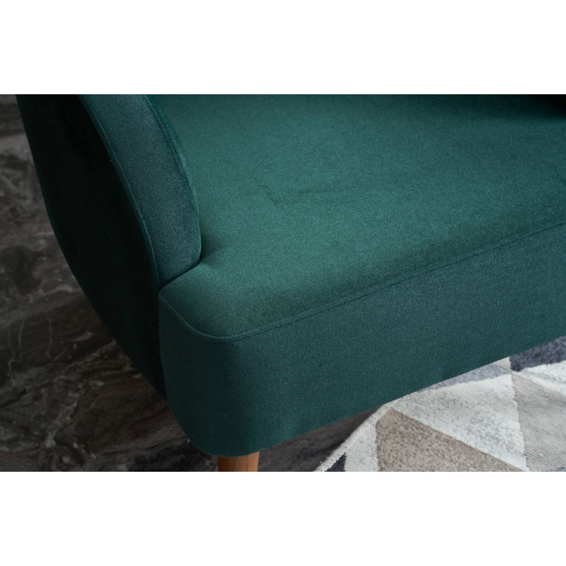 Fauteuil en velours l 31,5 po Truet, Vert