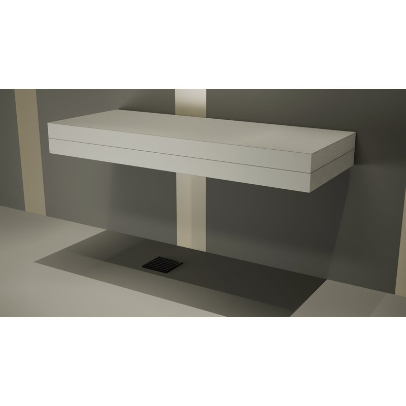 Floating Shower Bench Kit® with Concrete Mesh Board® - The Original™ Shower Bench Bracket® (12x24")