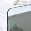 Table d'appoint en verre avec tiroirs