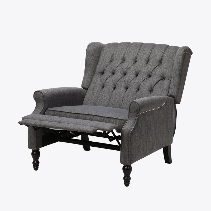 Mattice Upholstered Recliner, Charcoal