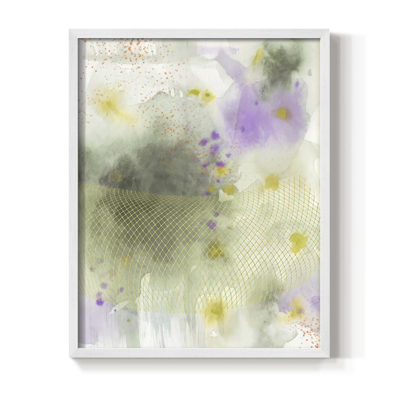 «Veil Of Sunshine II», reproduction encadrée - bois massif, H 11 po x l 9 po, Blanc