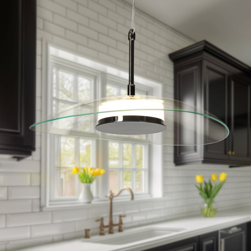 Luminaire suspendu simple à DEL 1 lumière de 14,2 po de largeur Tinslie