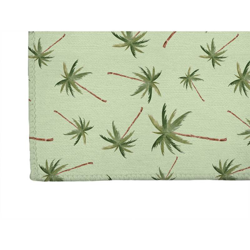 Tapis de cuisine antidérapant Summer Palms, Limette, Rectangle 5 pi x 7 pi