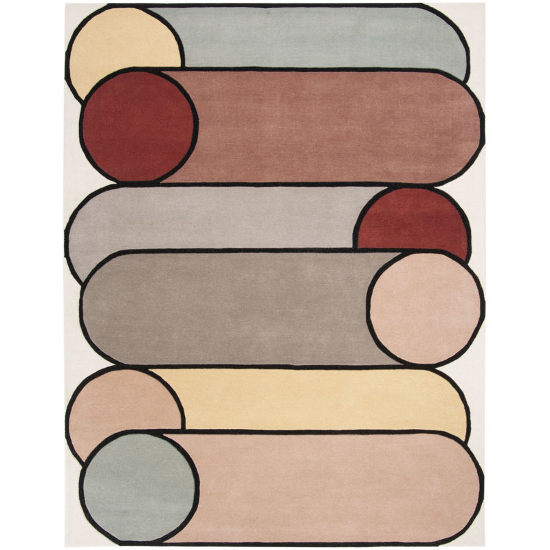 Chao Hand Tufted New Zealand Wool Abstract Rug, Rectangle 8' x 10'