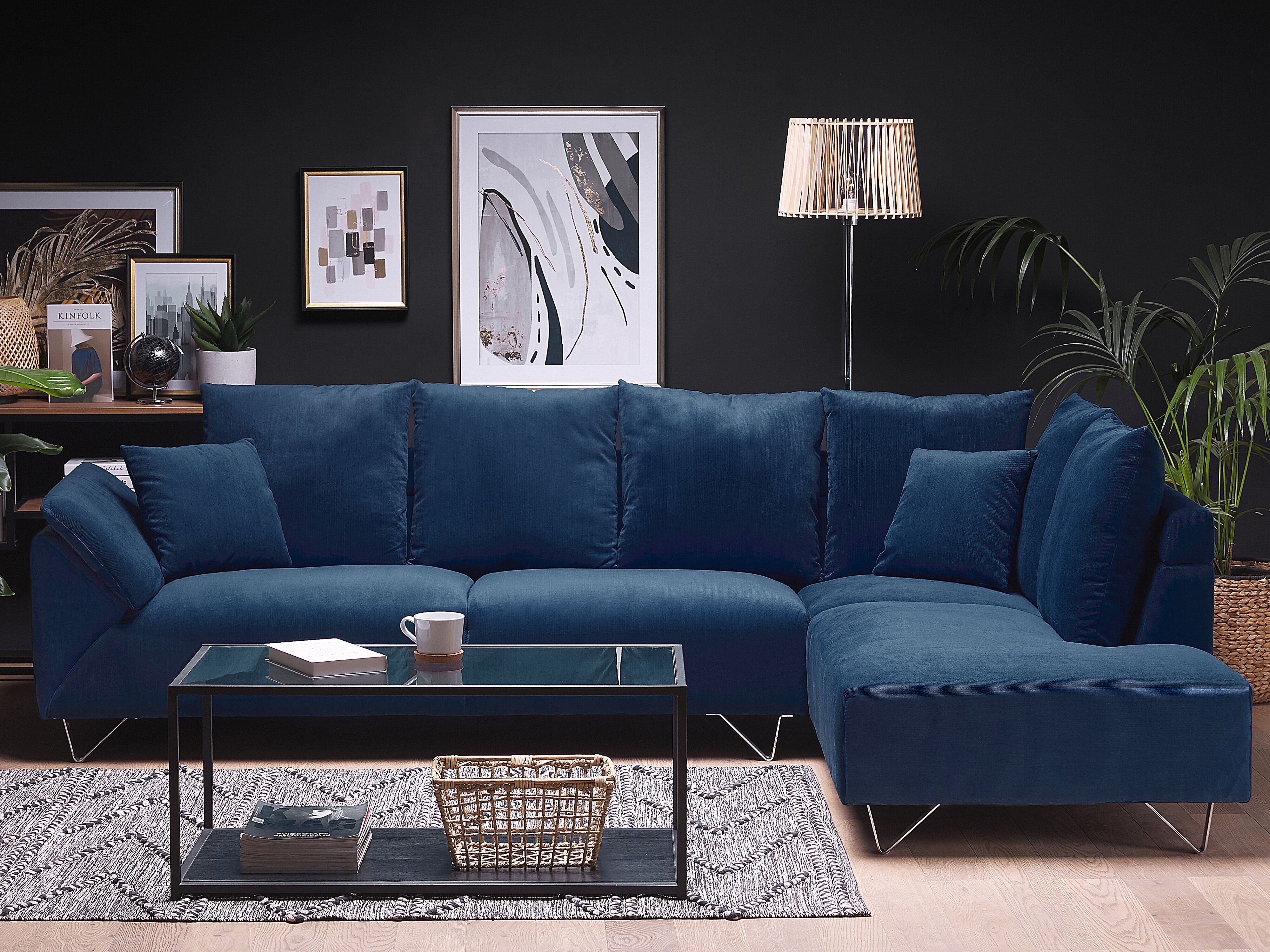 Dark blue store chaise sofa