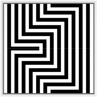 «Black Optical Illusion Line Art», motif abstrait, formes minimalistes, neutre, œuvre d'art moderne sur toile