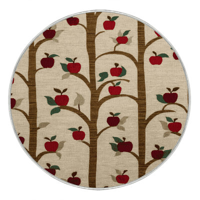 Washable Apple Trees Farm Area Rug