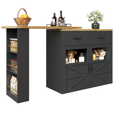 204 cm Glass Home Bar Cabinet