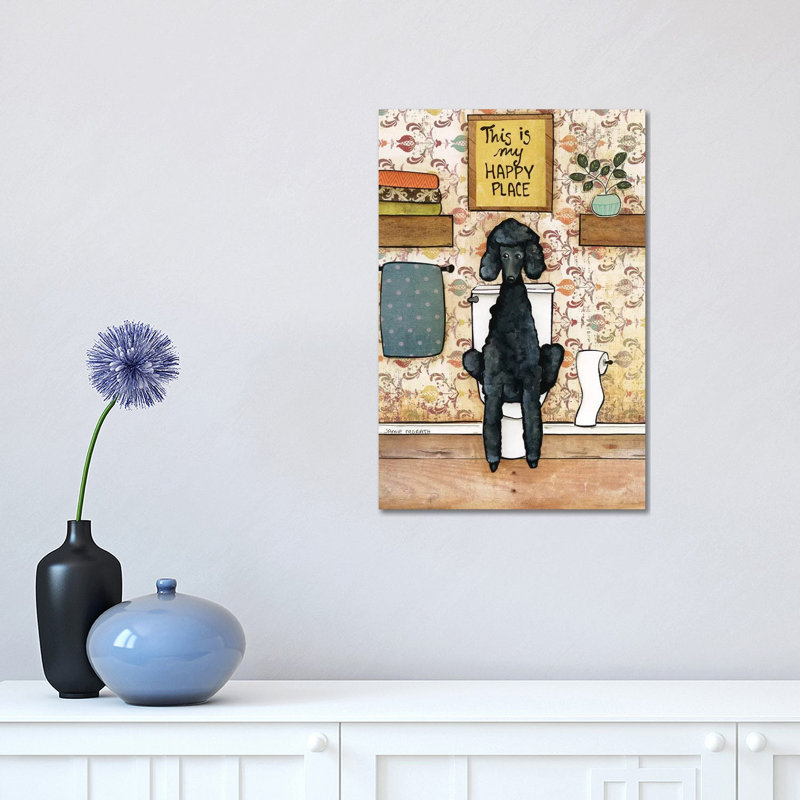 Happy Place Poodle by Jamie Morath - Wrapped Canvas Print, 30.48 cm H x 45.72 cm W