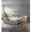 Grand lit 1pc avec finition en bois naturel, aucun sommier requis, cadre de lit rustique moderne