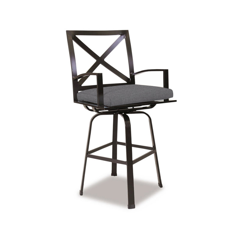 La Jolla Outdoor Swivel Bar Stool, Canvas Flax Sunbrella®, Counter Stool (30" Seat Height)