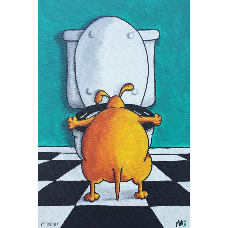 Reproduction d’art sur toile tendue "water hole" par mike taylor, H 36 po x l 24 po x P 1,5 po