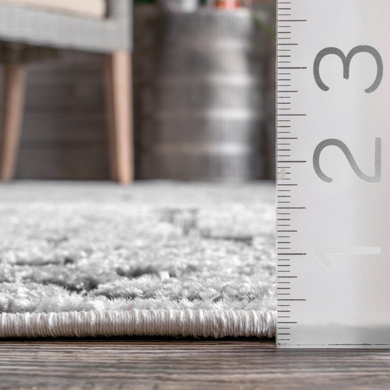 Tapis d'intérieur / extérieur gris Khloe, Rectangle 4 pi x 6 pi