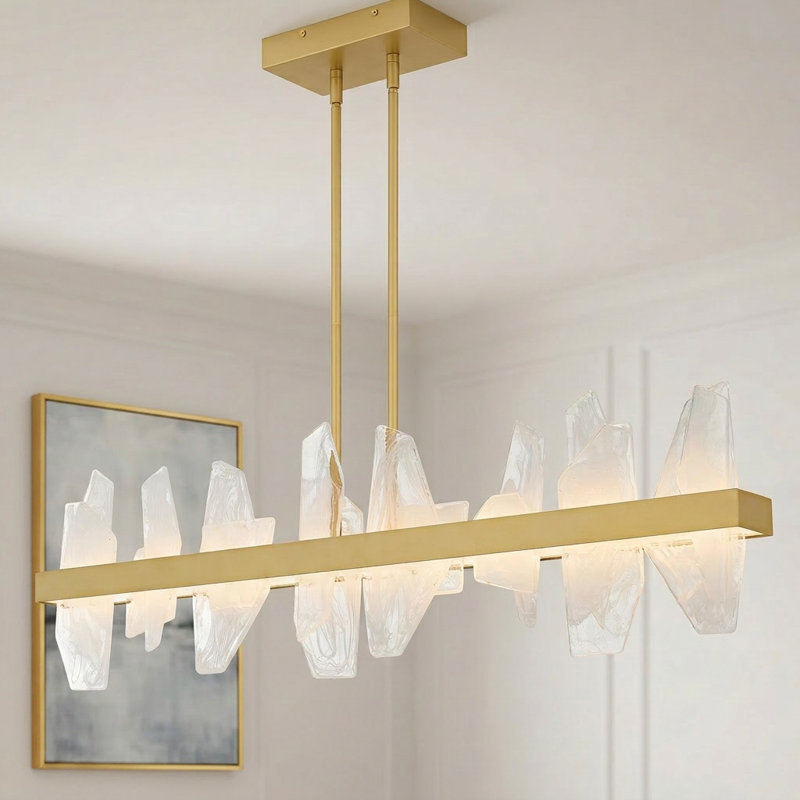 Lustre linéaire à DEL intégré Aurelia, Doré