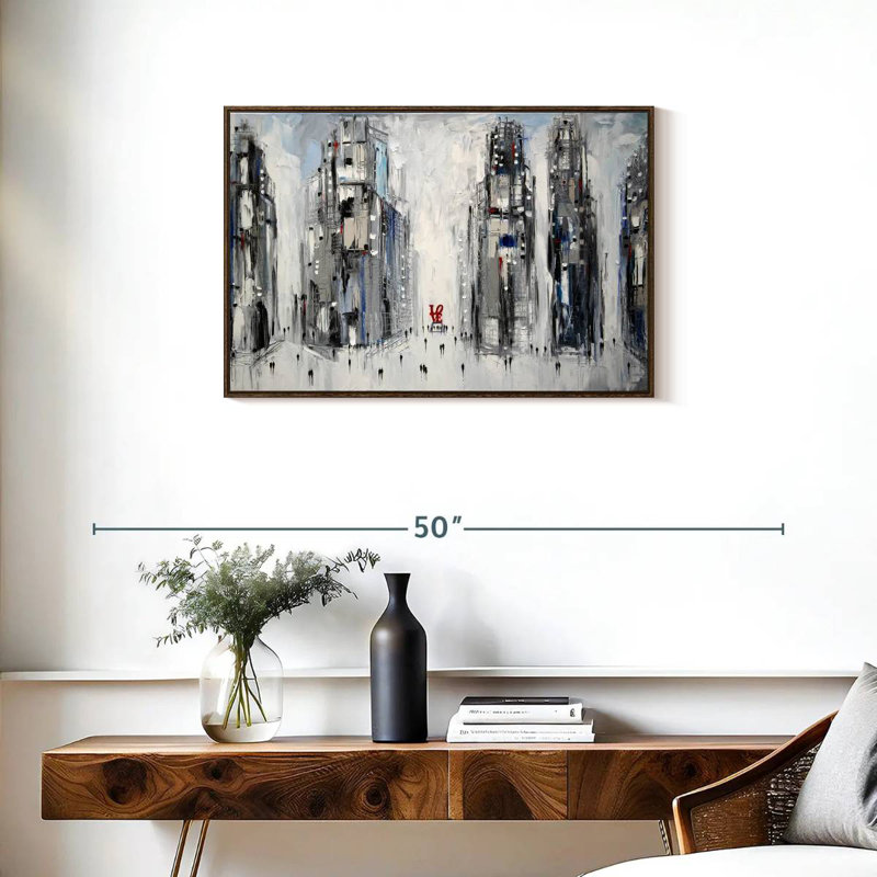 Urban Love I, Cadre flottant noyer, 31 po x 21 po