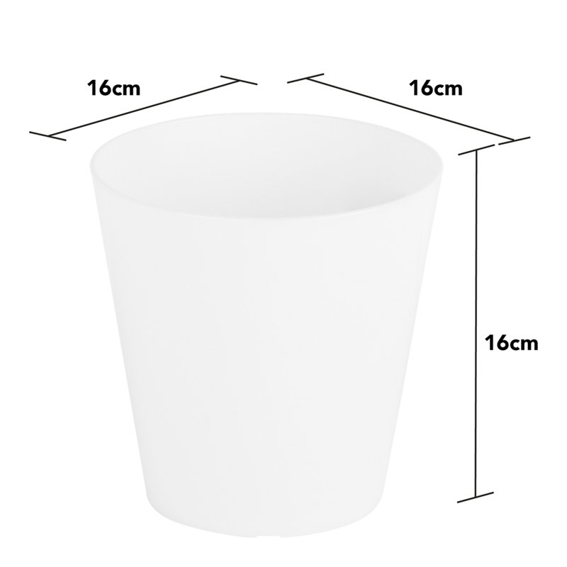 Wham Studio Round Planter Cover, White, 16cm H x 16cm W x 16cm D