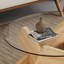 Table basse circulaire en verre, table à thé au design moderne et distinctif de 33,4 pouces