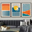 «Abstract Vibrant Color Blocks» Mid-Century Vibrant Tropical Color Block Abstract Geometric - 3 pièces, ensemble d'art graphique sur toile flottante-75848569-75848568