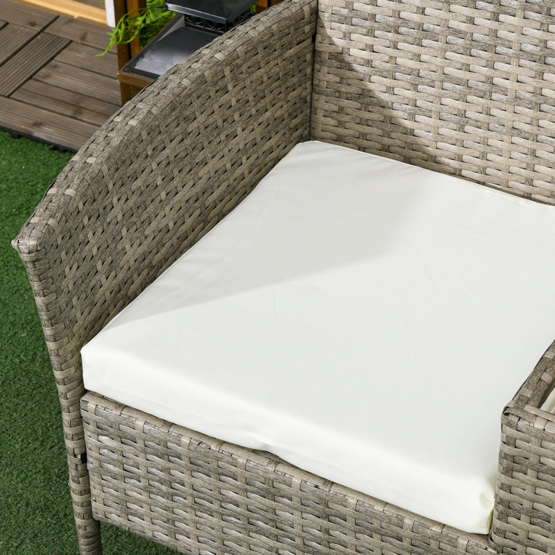 Callihan 137cm Long Slat Seat with Cushions, White