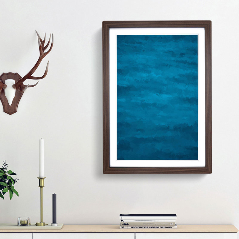 Smooth Ocean in Abstract - Picture Frame Graphic Art Print, 65cm H x 48cm W x 2cm D, Walnut Framed