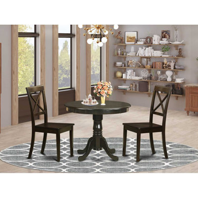 Steck Rubberwood Solid Wood Dining Set