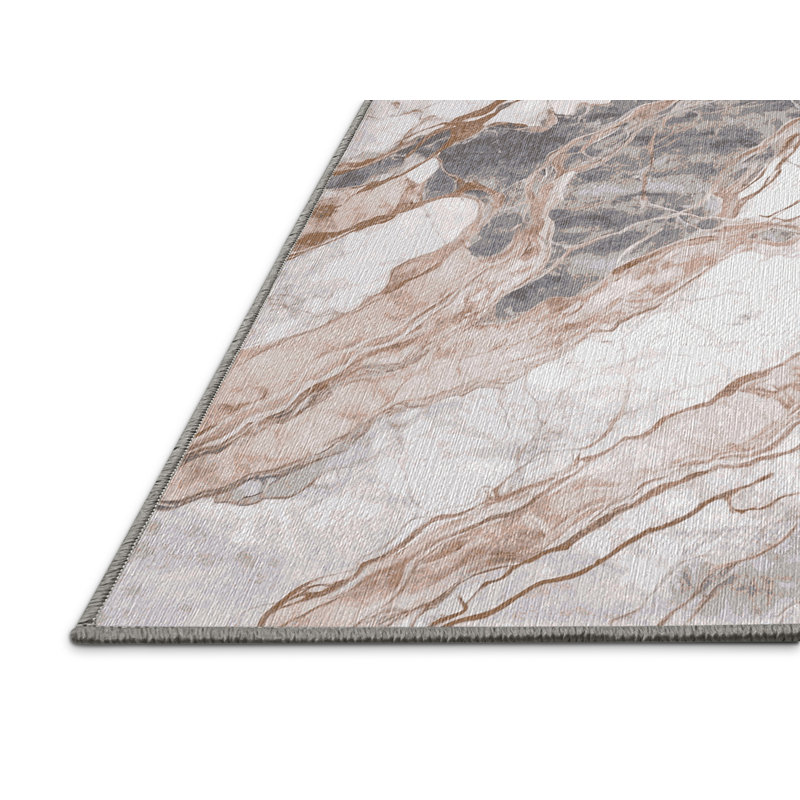 Tapis gris lavable à la machine, Carré 7 pi