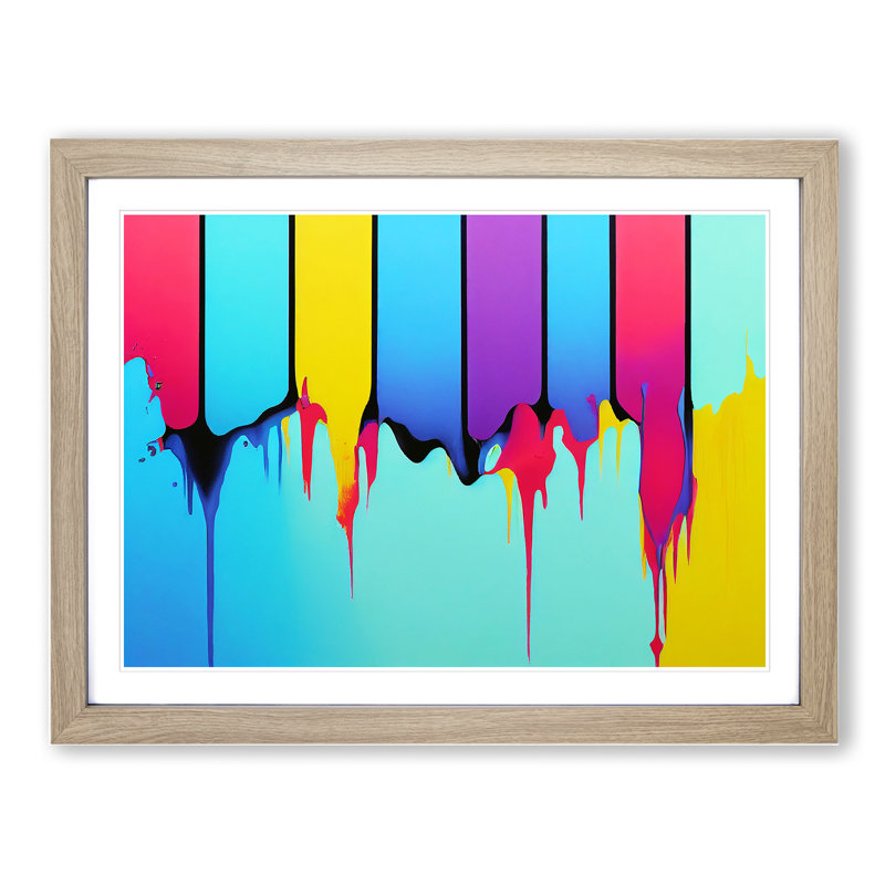Stimulating Modern Abstract Art - Framed Print, 25cm H x 34cm W x 2cm D, Oak