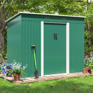 9 ft. W x 4 ft. D Metal Lean-To Storage Shed(incomplete)
