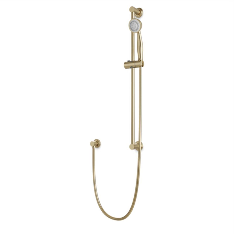 Classic Slidebar Kit With Separate Water Outlet And Hand Shower Brushed Nickel, Satin Brass