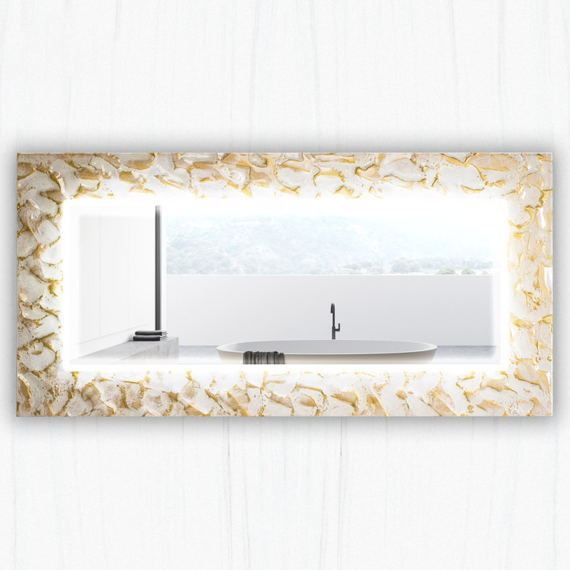 Miroir de salle de bain Armiead, 62,6 po x 31,1 po, Or