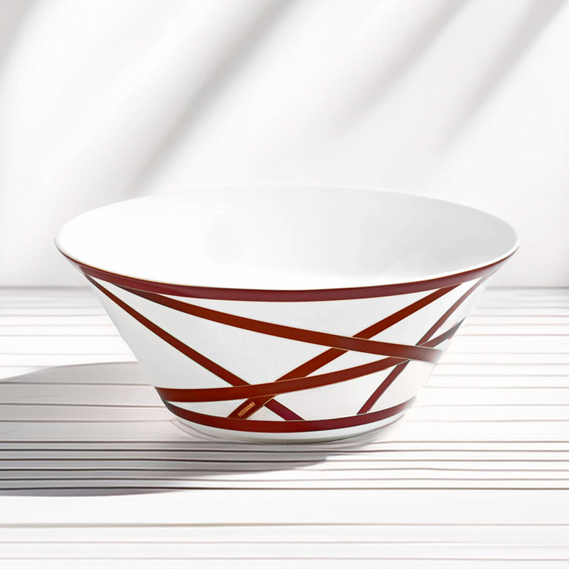 Missoni Salad Bowl Nastri Bordeaux  Diam 10.43" , H 4.33"