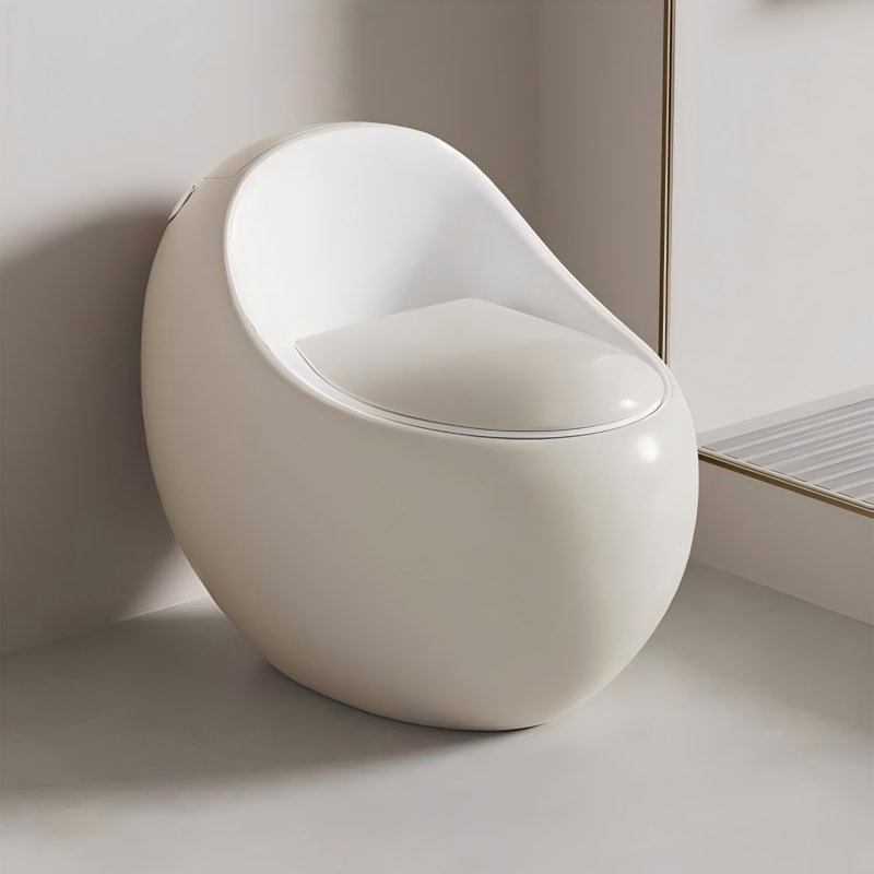 12" Rough-In Cream Household Siphonic Odor-resistant Toilet for Bathroom, Cream