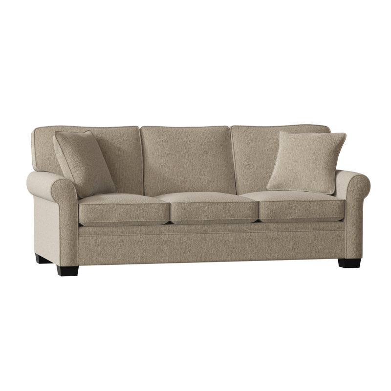 Quaker Upholstered 84'' Sofa, Espresso, Entice Steel