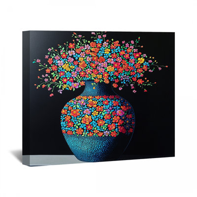 Vase sur toile - décoration murale florale