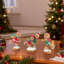 Décoration de table de Noël en résine représentant des bonshommes en pain d'épice skiant, 15 cm de hauteur