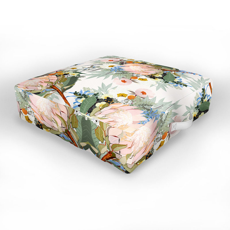 Indoor / Outdoor Floral Floor Pillow