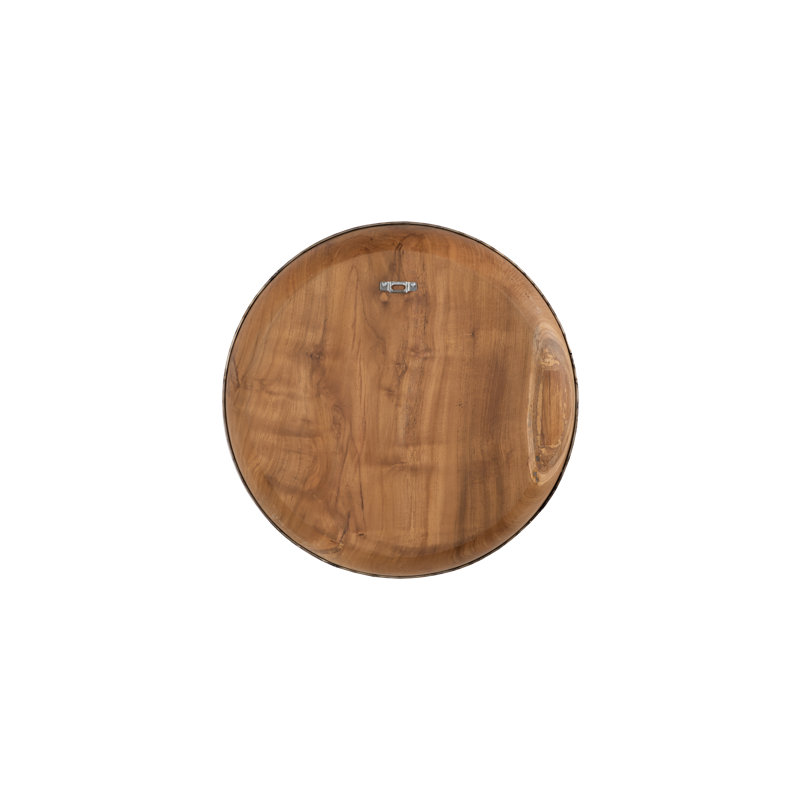Teak Wood Bowl Wall Art, Metallurgy Edge, 20" H x 20" W x 2" D