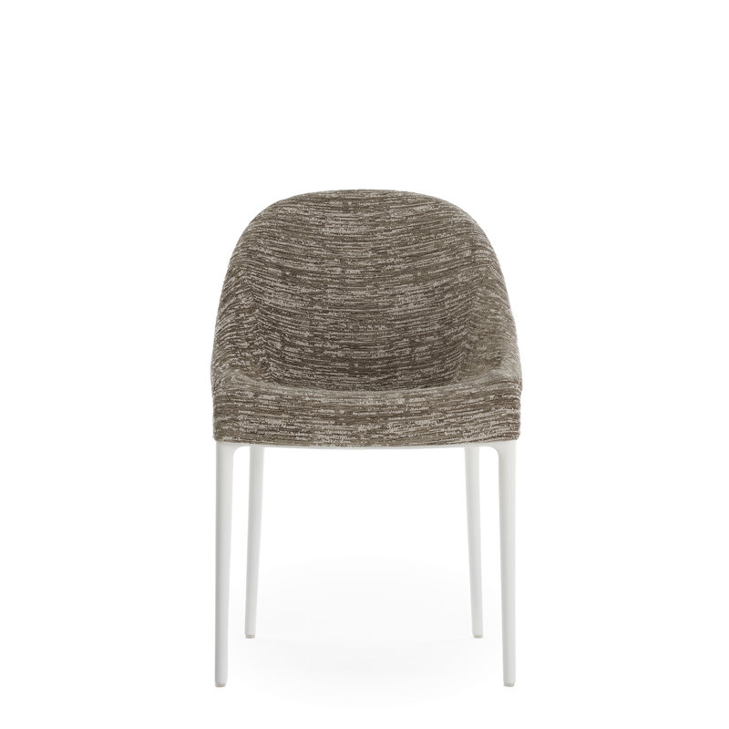 Eleganza Upholstered Dining Chair, Taupe, White