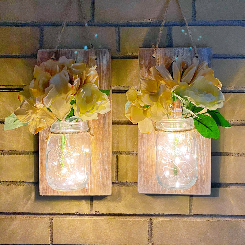 Plants & Flowers Wall Decor on Solid Wood, Brown