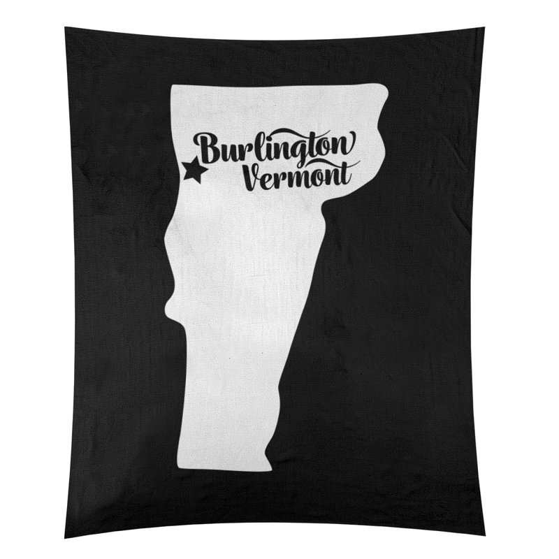Tapisserie murale Burlington Vermont, H 27,5 po x l 37,5 po, Noir