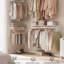Closet System, Closet Insert Organizer, 4-8 Ft, Adjustable Metal Shelving Unit With 6 Hanging Rods, 6 Shelves, And Hooks, For Pantry Mudroom Garage Basement